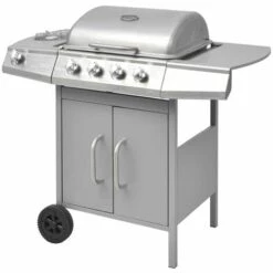 Hommoo Barbecue A Gaz 4 + 1 Zone De Cuisson Argente HDV33122 -France Barbecue Soldes Boutique 25432002 3