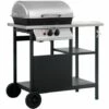 Hommoo Barbecue A Gaz Avec Tablette A 3 Couches Noir Et Argente HDV33168 -France Barbecue Soldes Boutique 25432046 1