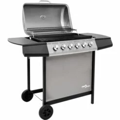TRUE DEAL Barbecue Gril à Gaz Avec 6 Brûleurs Noir Et Argenté -France Barbecue Soldes Boutique 26370239 4