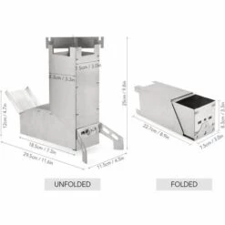 BEARSU Rocket Stove, Outdoor Collapsible Wood Burning Stainless Steel Rocket Stove Backpacking Camp Tent Pique-Nique BBQ Stove, Chauffage De Survie En Plein Air -France Barbecue Soldes Boutique 26563377 5