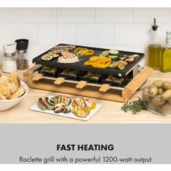 Klarstein Tournedo Raclette 1200 W Fonte D'aluminium 8 Personnes Décor Bois 8 Klarstein Tournedo Raclette 1200 W Fonte D'aluminium 8 Personnes Décor Bois -France Barbecue Soldes Boutique 27488173 2