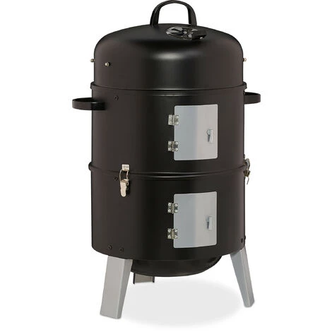 Relaxdays Fumoir 3 En 1, Smoker, Pour Faire Griller, Faire Fumer Et Macérer, Thermomètre Avec Sortie D’air, BBQ. 4 Relaxdays Fumoir 3 En 1, Smoker, Pour Faire Griller, Faire Fumer Et Macérer, Thermomètre Avec Sortie D’air, BBQ. – Image 2