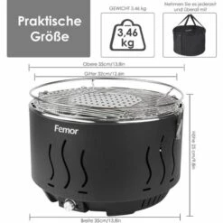 FIXKIT Grill Barbecue Portable, Barbecue Au Charbon De Bois Sans Fumée,avec Sacs De Rangement Et USB Ou Ventilateur à Piles, 3 Minutes De Préchauffage, Pour Famille, Jardin, Balcon, Camping, 35x35x25cm 8 FIXKIT Grill Barbecue Portable, Barbecue Au Charbon De Bois Sans Fumée,avec Sacs De Rangement Et USB Ou Ventilateur à Piles, 3 Minutes De Préchauffage, Pour Famille, Jardin, Balcon, Camping, 35x35x25cm -France Barbecue Soldes Boutique 28196308 2