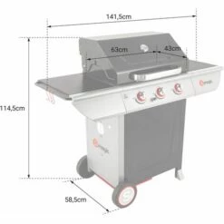 SOMAGIC - Barbecue Au Gaz MANHATTAN 300S - 3 Brûleurs 10,5kW - Noir -France Barbecue Soldes Boutique 28910810 4