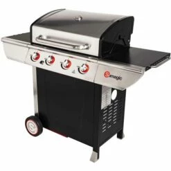 SOMAGIC - Barbecue Au Gaz MANHATTAN 400GPI - 4 Brûleurs 14kW - Noir