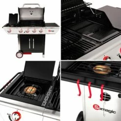 SOMAGIC - Barbecue Au Gaz MANHATTAN 450GPI - 4 Brûleurs + Réchaud 14kW - Noir -France Barbecue Soldes Boutique 28910826 3