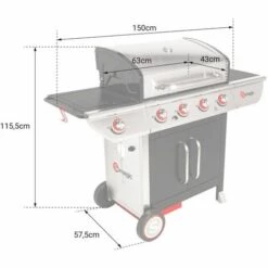 SOMAGIC - Barbecue Au Gaz MANHATTAN 450GPI - 4 Brûleurs + Réchaud 14kW - Noir -France Barbecue Soldes Boutique 28910826 4