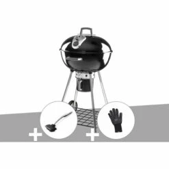 NAPOLEON Barbecue à Charbon Napoléon Rodéo 57 Cm Sur Pied + Brosse Pour Grill + Gant Résistant Châleur - Noir