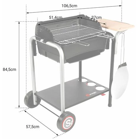 SOMAGIC - Barbecue Au Charbon De Bois ROMA Avec Cuisson Pizza - Noir 6 SOMAGIC - Barbecue Au Charbon De Bois ROMA Avec Cuisson Pizza - Noir – Image 4