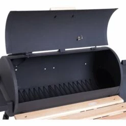 Outsunny Barbecue à Charbon Fumoir BBQ Grill Smoker Sur Pied Avec Couvercle, Roulettes, Thermomètre, étagères Acier Laminé à Froid Noir -France Barbecue Soldes Boutique 29699011 5