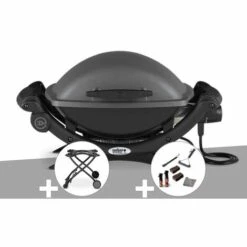 Barbecue électrique Q 1400 - Weber + Chariot + Kit De Nettoyage - Noir