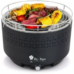 MR TUZZA Barbecue Au Charbon De Bois De Table Sans Fumée Avec Ventilateur Galeras | Noir -France Barbecue Soldes Boutique 31496458 5