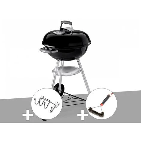 Barbecue Weber Compact Kettle 47 Cm + Support Accessoires + Brosse 3 Barbecue Weber Compact Kettle 47 Cm + Support Accessoires + Brosse