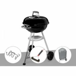 Barbecue Weber Compact Kettle 47 Cm + Support Accessoires + Brosse + Housse
