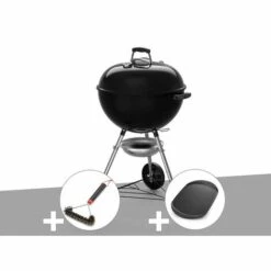Barbecue à Charbon Weber Original Kettle E-5710 57 Cm + Brosse + Plancha