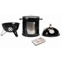 ALICE'S GARDEN Barbecue Fumoir Au Charbon De Bois Ø44cm – Jacques – Smoker Premium Avec Aérateurs. Fumoir. Gril. Boite De Fumage. Noir - Noir -France Barbecue Soldes Boutique 32169543 4