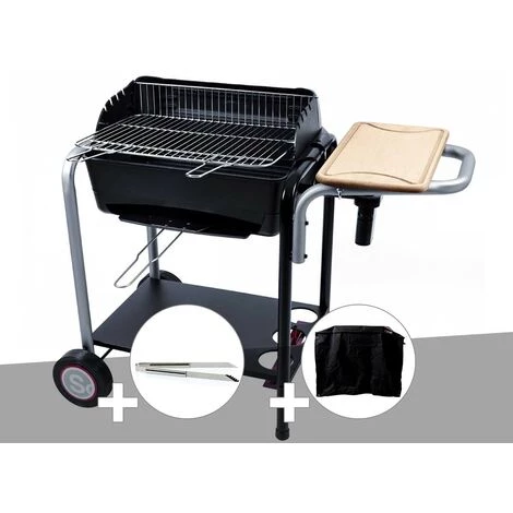Barbecue Charbon Roma Somagic + Pince Inox + Housse - Noir 3 Barbecue Charbon Roma Somagic + Pince Inox + Housse - Noir