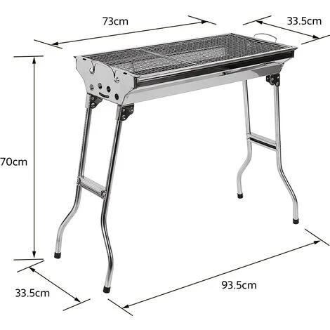 SIFREE 73×32.5cm Barbecue à Charbon Jardin Table en Acier Extérieur Pliant inoxydable 3 SIFREE 73×32.5cm Barbecue à Charbon Jardin Table en Acier Extérieur Pliant inoxydable
