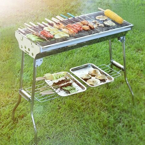 SIFREE 73×32.5cm Barbecue à Charbon Jardin Table en Acier Extérieur Pliant inoxydable 4 SIFREE 73×32.5cm Barbecue à Charbon Jardin Table en Acier Extérieur Pliant inoxydable – Image 2