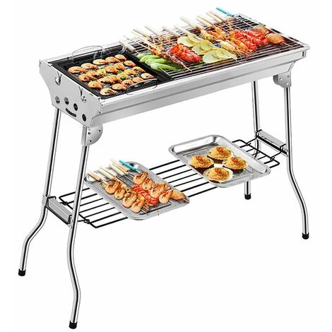 SIFREE 73×32.5cm Barbecue à Charbon Jardin Table en Acier Extérieur Pliant inoxydable 6 SIFREE 73×32.5cm Barbecue à Charbon Jardin Table en Acier Extérieur Pliant inoxydable – Image 4