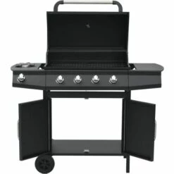 VidaXL Barbecue à Gaz 4+1 Zones De Cuisson Noir Acier - Noir -France Barbecue Soldes Boutique 32529822 4