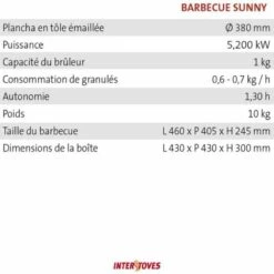 INTERSTOVES Barbecue - Plancha à Granulés Sunny 5KW - Rouge -France Barbecue Soldes Boutique 32642530 5