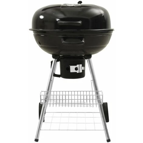 VidaXL 313358 Kettle Charcoal BBQ Grill 73x58x96 Cm Steel - Noir 5 VidaXL 313358 Kettle Charcoal BBQ Grill 73x58x96 Cm Steel - Noir – Image 3