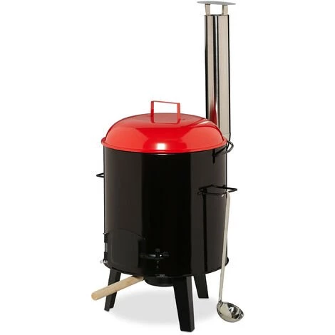 Relaxdays Marmite Pour Soupe, émaillée, Chaudière ,couvercle, 14 L, Grille,extérieur, Cuisine De Campagne, Noir/rouge 4 Relaxdays Marmite Pour Soupe, émaillée, Chaudière ,couvercle, 14 L, Grille,extérieur, Cuisine De Campagne, Noir/rouge – Image 2