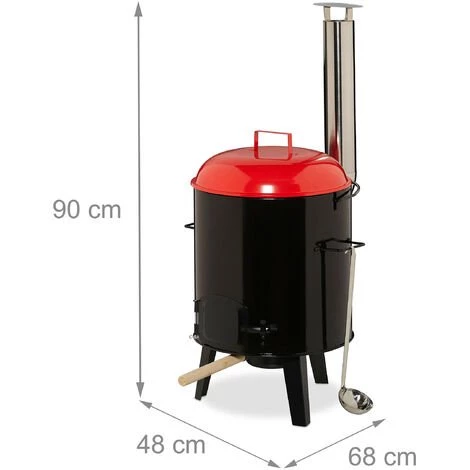Relaxdays Marmite Pour Soupe, émaillée, Chaudière ,couvercle, 14 L, Grille,extérieur, Cuisine De Campagne, Noir/rouge 7 Relaxdays Marmite Pour Soupe, émaillée, Chaudière ,couvercle, 14 L, Grille,extérieur, Cuisine De Campagne, Noir/rouge – Image 5