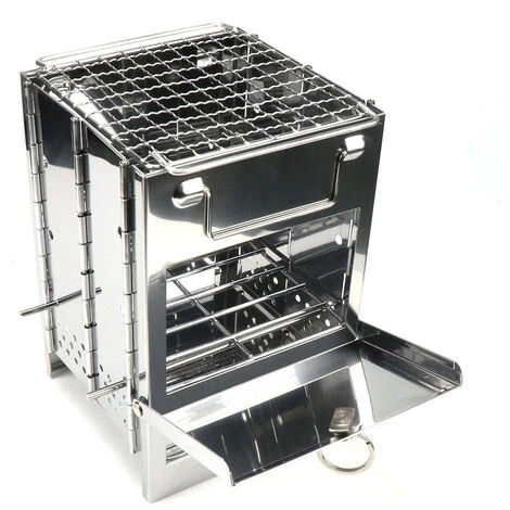 HAPPYSHOPPING Poele A Bois Exterieur En Acier Inoxydable 3 HAPPYSHOPPING Poele A Bois Exterieur En Acier Inoxydable