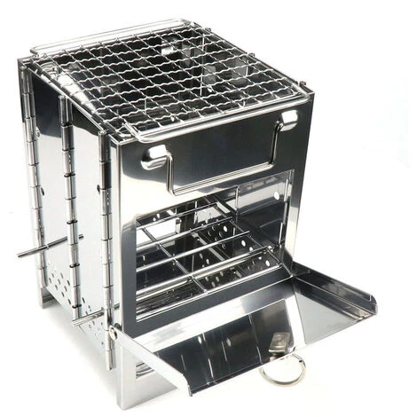 HAPPYSHOPPING Poele A Bois Exterieur En Acier Inoxydable 4 HAPPYSHOPPING Poele A Bois Exterieur En Acier Inoxydable â Image 2