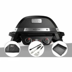 Barbecue électrique Weber Pulse 2000 + Housse + Kit Ustensiles 3 Pièces Better + Plancha