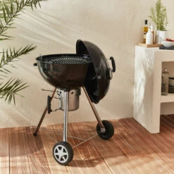 ALICE'S GARDEN Barbecue PREMIUM Charbon De Bois Ø57cm. Charles + Accessoires - Noir émaillé. Avec Grille Amovible. Aérateurs. Fumoir. Récupérateur De Cendres. Housse. Rack Et Ustensiles + Souffleur Offert - Noir -France Barbecue Soldes Boutique 33837731 3