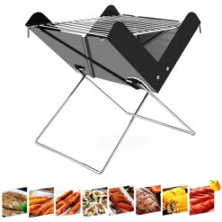 ASUPERMALL Barbecue Au Charbon De Bois Portable Barbecue Au Charbon De Bois Gril Pliant En Acier Inoxydable Pour La Cuisine En Plein Air