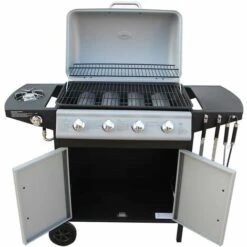 CONCEPT-USINE Barbecue à Gaz 4 Brûleurs + 1 Latéral BRANSON - Noir -France Barbecue Soldes Boutique 3426250 2