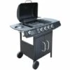 Barbecue à Gaz 4 + 1 Zone De Cuisson Noir VidaXL -France Barbecue Soldes Boutique 3426572 1