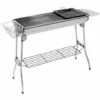 IKAYAA Gril De Barbecue En Acier Inoxydable Grand Menage Exterieur Pliable Portatif Gril A Charbon De Bois Avec Panier De Rangement De Plateau Poele A Frire -France Barbecue Soldes Boutique 34836529 1