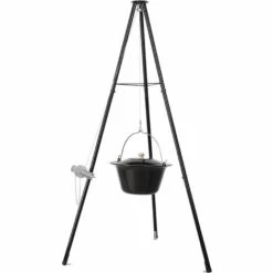 MVPOWER Barbecue Suspendu Sur Trépied, Pot De Goulash (10 L) Avec Trépied (151 Cm) Et Chaîne Suspendue (250 Cm), Set Marmite à Goulasch Réglable En Hauteur, Émaillé, Résistant Aux Rayures