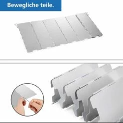 Kueatily Wind Protection Réchaud à Gaz Pliable En Aluminium Protection Contre Le Vent Réchaud De Camping Avec 10 Lattes En Aluminium, Protection Légère Et Pliable Contre Le Vent, Pare-vent Pour Réchaud De Camping Grill Extérieur -France Barbecue Soldes Boutique 35021176 4
