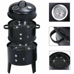 ASUPERMALL Gril Barbecue Au Charbon 3 En 1 40x80 Cm