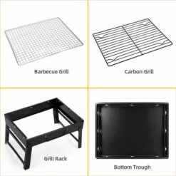 BRIDAY Barbecue Au Charbon De Bois, Barbecue Portable En Acier Inoxydable Pliable Barbecue Fumeur Gril Barbecue Bureau Parfait Pour Camping Pique-nique En Plein Air Fête De Jardin -France Barbecue Soldes Boutique 35561162 3