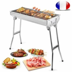 Aqrau Barbecue Gril Portable Pliable En Acier Inoxydable