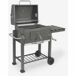 MR TUZZA Barbecue Au Charbon De Bois Avec Roulettes Et Collecteur De Braises T-Bone