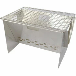 ASUPERMALL Rechaud De Camping Mini Barbecue Grill Rechaud A Charbon Exterieur Acier Inoxydable Avec Sac De Transport Pour Camping Randonnee Randonnee Barbecue, Argent