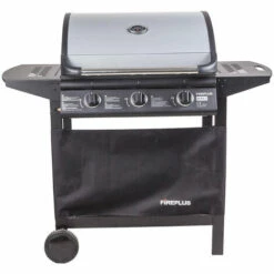 Dmora Barbecue à Gaz 3 Feux, En Métal Et étagères En Bois, 136 X 56 X H108 Cm -France Barbecue Soldes Boutique 38604470 3