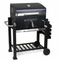 WILTEC Chariot Barbecue Clapet Étagère Clapet Anti-feu Compartiment Charbon Réglable Hauteur Thermomètre -France Barbecue Soldes Boutique 39031494 3