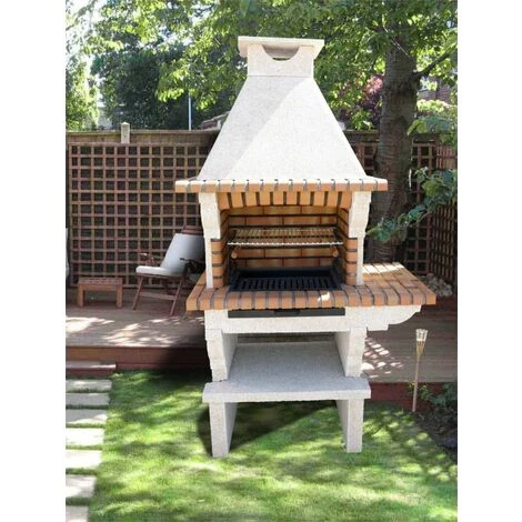 NO-NAME Barbecue Extérieur Pierre Et Brique Vizela Beige - Sable 4 NO-NAME Barbecue Extérieur Pierre Et Brique Vizela Beige - Sable – Image 2