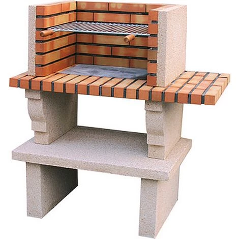 NO-NAME Barbecue En Pierre Reconstituée Et Brique Cartaxo Beige - Pierre Blanche 3 NO-NAME Barbecue En Pierre Reconstituée Et Brique Cartaxo Beige - Pierre Blanche