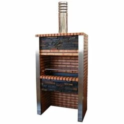 NO-NAME Barbecue En Brique Et Inox Porto Gris - Brique