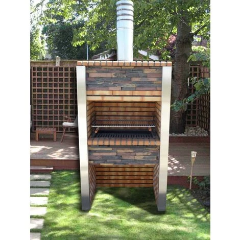 NO-NAME Barbecue En Brique Et Inox Porto Gris - Brique 4 NO-NAME Barbecue En Brique Et Inox Porto Gris - Brique – Image 2